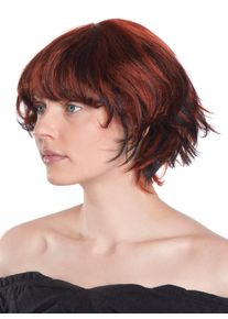 maskworld Shaggy Bob Per&uuml;cke rot-schwarz