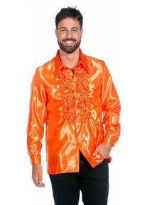 Flæse skjorte til mænd i neon orange