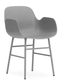 Form Armchair Lehnstuhl Normann Copenhagen-grau-Stahl