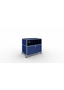 USM Haller TV Möbel auf Rollen enzianblau