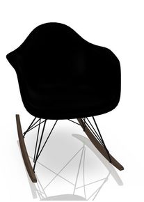 Eames Plastic Arm Rocking Chair chaise à bascule RAR Vitra Érable sombre - Noir - Deep black