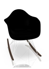 Eames Plastic Arm Rocking Chair chaise à bascule RAR Vitra Érable sombre - Chromé -Deep black