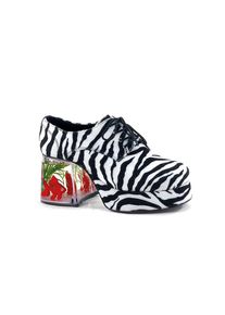 Pleaser Scarpe da pappone zebrate anni '70