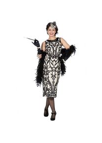 maskworld 20s evening dress cream-black
