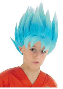 Son Goku Super-Saiyajin Per&uuml;cke f&uuml;r Kinder blau