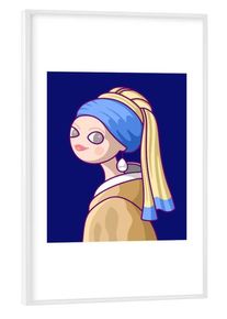Poster with white frame "Girl with a Pearl Earring" artboxONE Framed Poster