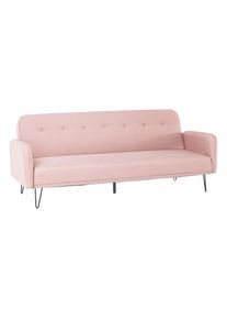 Canapea extensibilă Pulsa, 200x82x81 cm, textil, roz