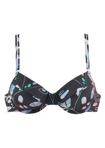 Sunseeker Dames Bikinitop 'Leaves' zwart / wit 85