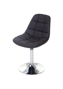 Esszimmerstuhl HWC-A60, Stuhl Drehstuhl, Retro 50er Jahre Design ~ Kunstleder braun, Chromfuß