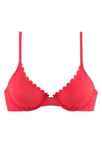 Lascana Hauts de bikini 'Scallop' Femme rouge taille 44