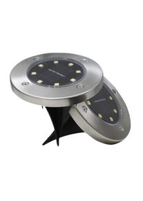 8 LED Solar Powered Ground Light Outdoor Garden Pathway Landscape Disk Lights IP65 Water Resistant Flood Light - Black