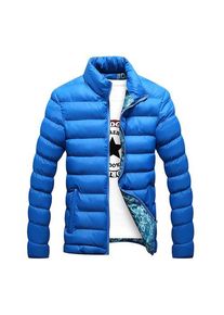 Men's Autumn and Winter Down Jacket Cotton-padded Coat (Size L) - Light Blue