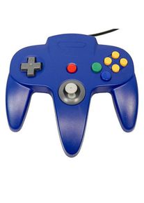 Classic Retro N64 Bit USB Wired Controller for PC and MAC - Blue