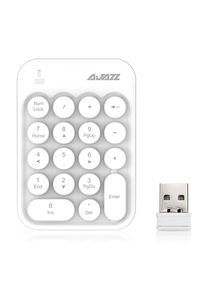 Ajazz AK18 2.4G Wireless Numeric Keypad 18-Key Retro Typewriter Round Keycap - White