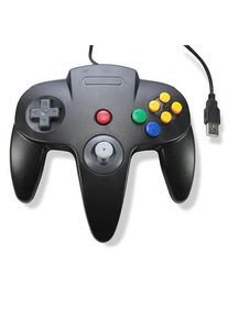 Classic Retro N64 Bit USB Wired Controller for PC and MAC - Black