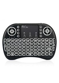 Rii RT-MWK08RF (i8s) 2.4 Ghz Wireless Mini Keyboardd with Touchpad Mousese LED Backlit - Black