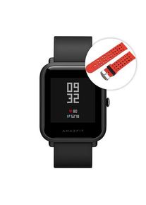 Huami Amazfit Bip Lite Version Smart Watch GPS Gloness Heart Rate Monitor 45 Days Standby + Replacement Strip(Red+Black)