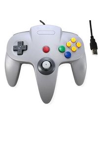 Classic Retro N64 Bit USB Wired Controller for PC and MAC - Grey