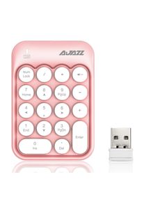 Ajazz AK18 2.4G Wireless Numeric Keypad 18-Key Retro Typewriter Round Keycap - Pink