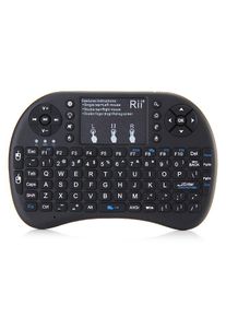 Rii i8+ 2.4G Wireless Keyboard for Smart TV, TV BOX Media Player, HTPC, PC with Multi-touch up to 15 Meter - Black