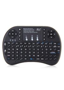 Rii i8+ 2.4G Wireless Keyboard for Smart TV, TV BOX Media Player, HTPC, PC with Multi-touch up to 15 Meter - Black