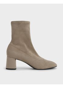 Textured Sculptural Heel Ankle Boots