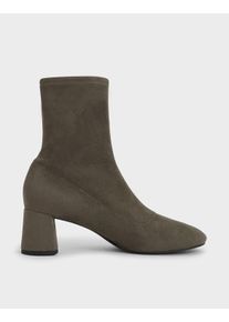 Textured Sculptural Heel Ankle Boots