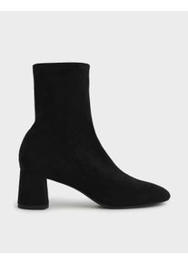 Textured Sculptural Heel Ankle Boots