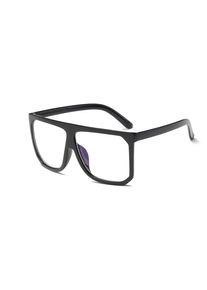 S17027 Unisex Retro Sunglasses General Large Square Gradient Color Lens - Black