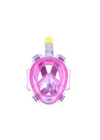 Underwater Anti Fog Full Face Diving Mask Snorkeling Set Respiratory Masks Safe and Waterproof Gopro Camera L/XL Size - Pink