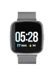 NO.1 G12 Smart Watch 1.3 Inch TFT Screen IP67 Waterproof Heart Rate Sleep Monitor Multi-Sport Mode - Silver Case + Steel Strap