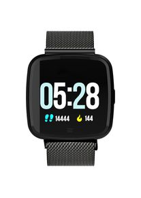 NO.1 G12 Smart Watch 1.3 Inch TFT Screen IP67 Waterproof Heart Rate Sleep Monitor Multi-Sport Mode - Black Case + Steel Strap