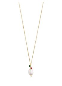 Pilgrim Necklace 'Poesy' gold / pearl white / red / green