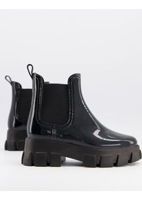 ASOS DESIGN Giana chunky chelsea rain boots in black