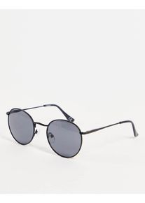 ASOS DESIGN round sunglasses in matte black with black lens