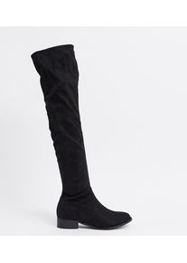 Public Desire Wide Fit Exclusive Elle over the knee boots in black