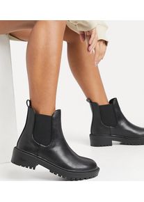 RAID Wide Fit Radar black chunky chelsea boots