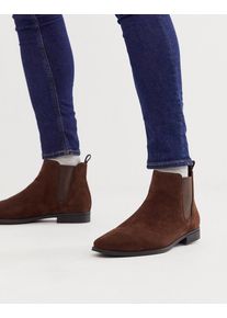 ASOS DESIGN chelsea boots in brown faux suede