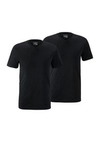 Tchibo - 2 T-Shirts mit V-Ausschnitt - Schwarz - Größe: M