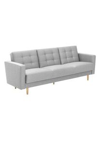 Tchibo - 3-Sitzer-Schlafsofa »Janny« - 224x83x81cm - hellgrau - Polyester / Holz / Eschen-Massivholz