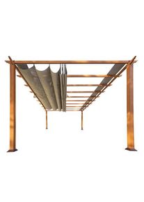 Aluminium-Pergola in Holzoptik - Tchibo - Braun