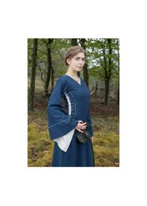 Late medieval dress or Bliaut Amal blue/natural white