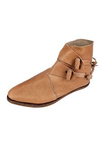 early medieval half-boots with hobnailed double-sole natural brown