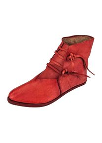 Half boots laced with hobnailed double soles korduan red