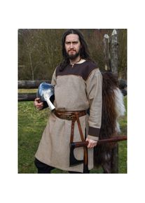 Viking Tunic Ove with Herringbone Pattern, brown