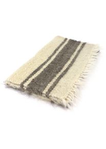 Small Handwoven Blanket woolwhite/grey 70 x 150 cm