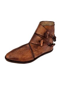 Early medieval half boots with toggles and hobnailed double sole brown Size 36