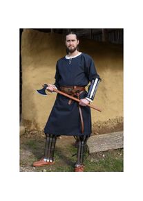 Medieval Braided Tunic Albrecht, long-sleeved, dark blue S