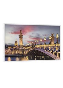 Poster with white frame "Romantic Paris" artboxONE Framed Poster