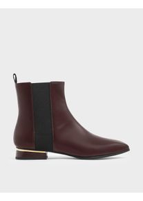 Metal Accent Heel Chelsea Boots